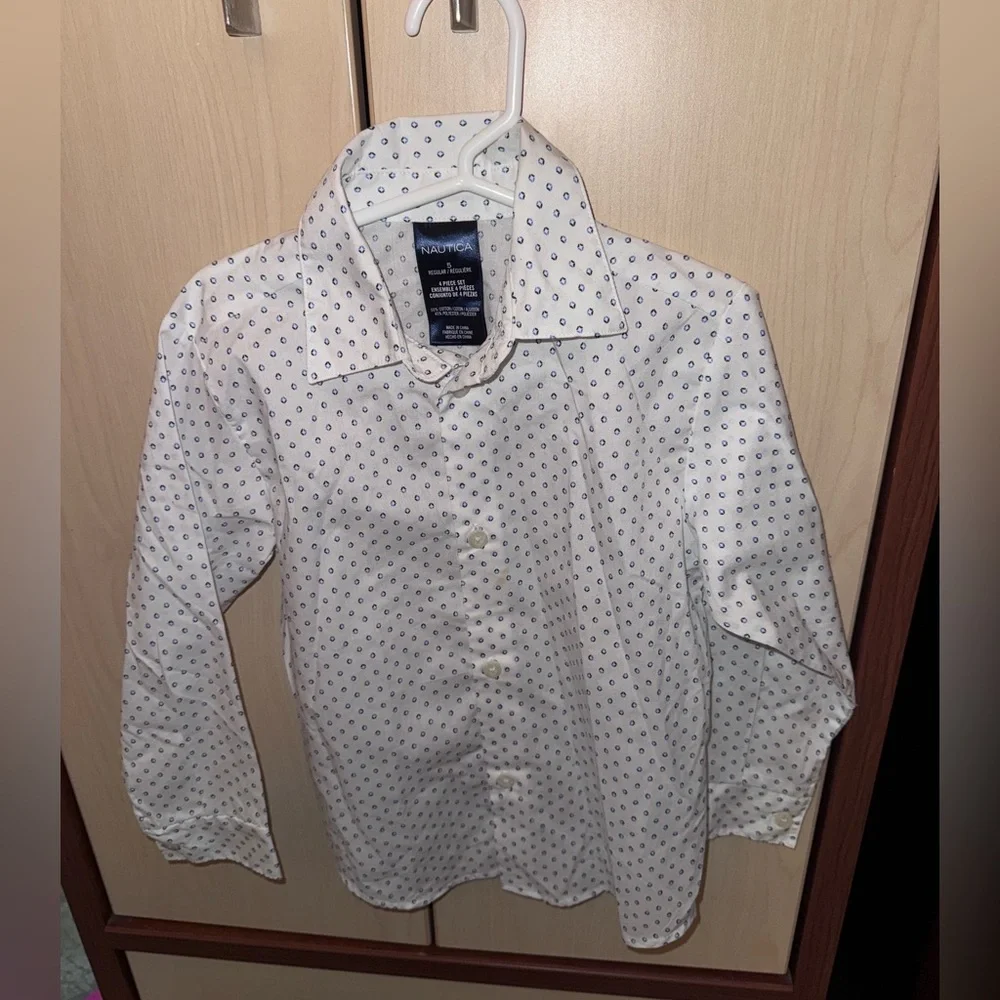 Nautica Boys 4-Piece Dress Set Shirt Vest Pants Bow Tie Size 5T
